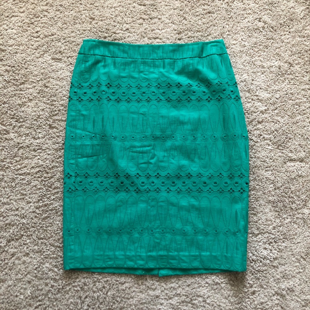 NWT 4 LOFT green skirt